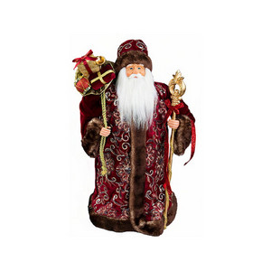 Дед Мороз в бордовой бархатной шубе - украшение