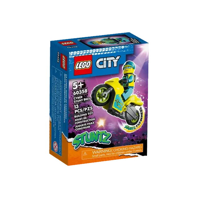 Название: КОНСТРУКТОР LEGO CITY КИБЕР ТРЮКОВОЙ БАЙК, Артикул: 60358, Цена: 949