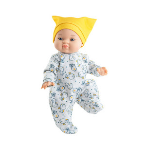Кукла Горди Миа в ползунках и желтой шапочке, 34 см