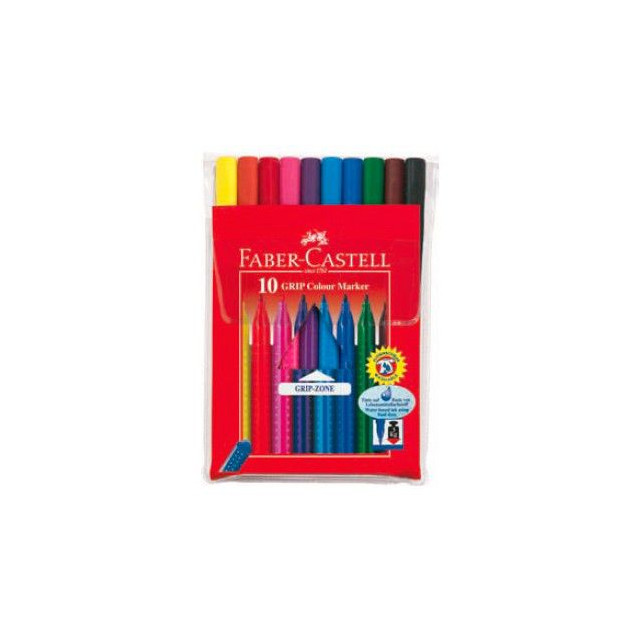 Название: ФЛОМАСТЕРЫ FABER CASTELL GRIP 10ЦВ., Артикул: 155310 смываемые, Цена: 699