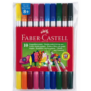 ФЛОМАСТЕРЫ ДВУСТОРОННИЕ FABER CASTELL 10ЦВ.